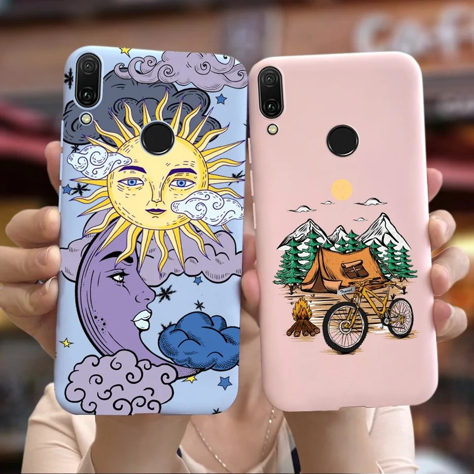 Чехол для Huawei Y9 2019 стильный чехол с рисунком конфет мягкий силиконовый Y 9 чехлы из