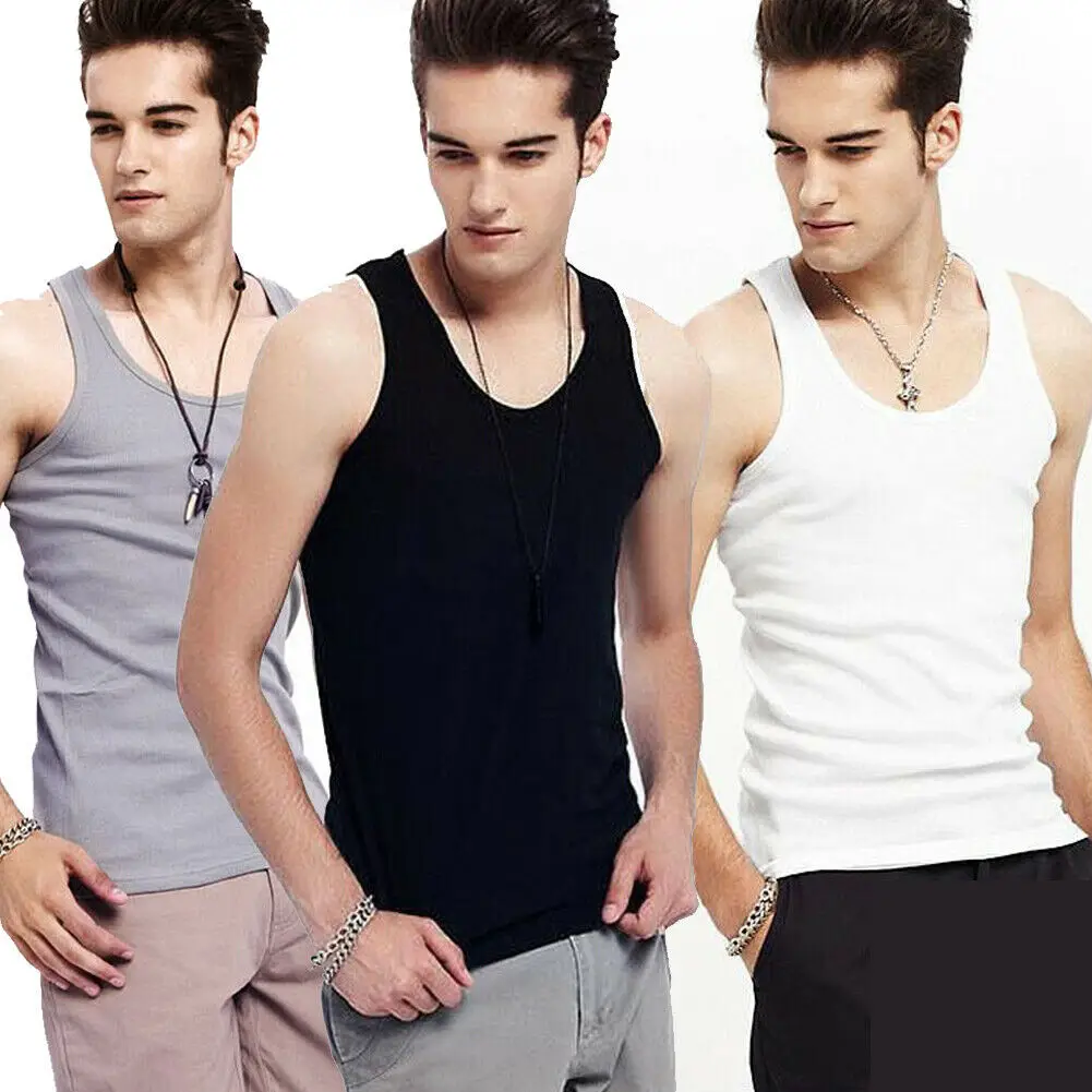

Men's Vest Tank Top Bodybuilding Gym Muscle Fitness Shirt Singlet Plus Size Fitness Sleeveless Vest Men Tank Tops Tank