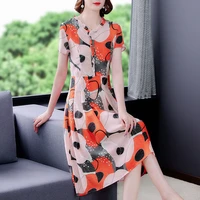 summer fashion mulberry silk vintage beach midi dress 2021 women casual solid m 3xl plus size dress elegant party vestidos