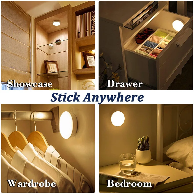 Светодиодная лампа в желтом/белом цвете мини-светильник без проводки