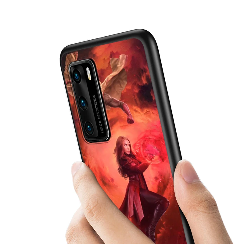 

Wanda the Scarlet Witch Silicone Cover For Huawei P40 P30 P20 Pro P10 P9 P8 Lite RU E Mini Plus 2019 2017 Black Phone Case