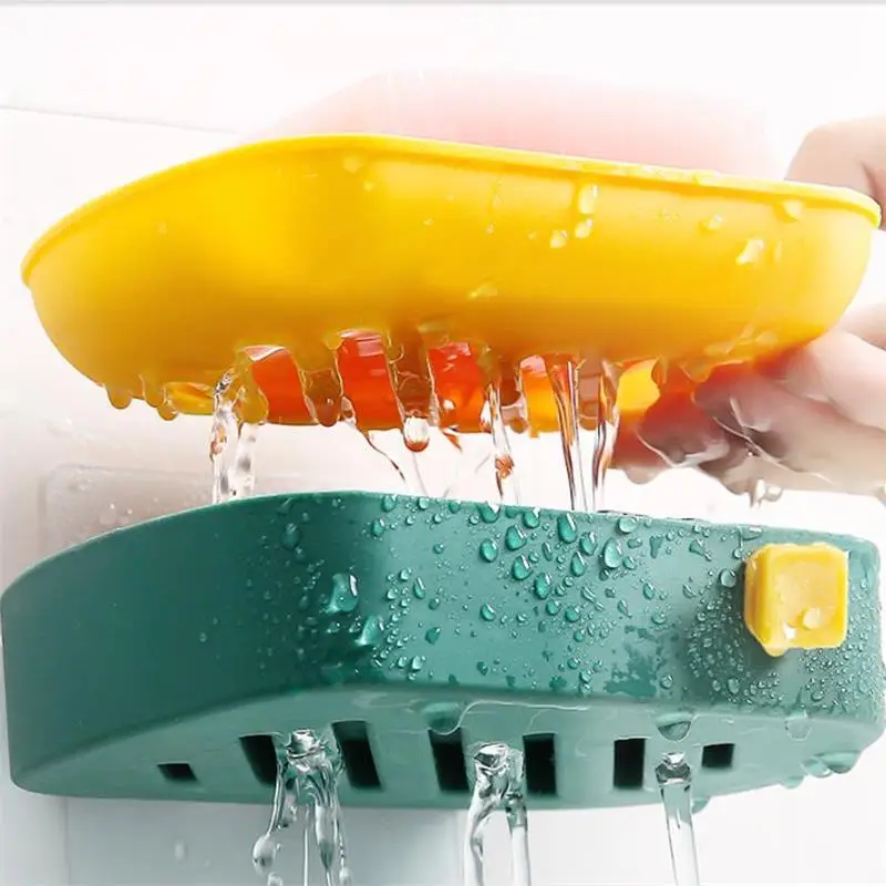 Новая Полка для мыла без сверления Настенная Ванная комната слив пластиковая