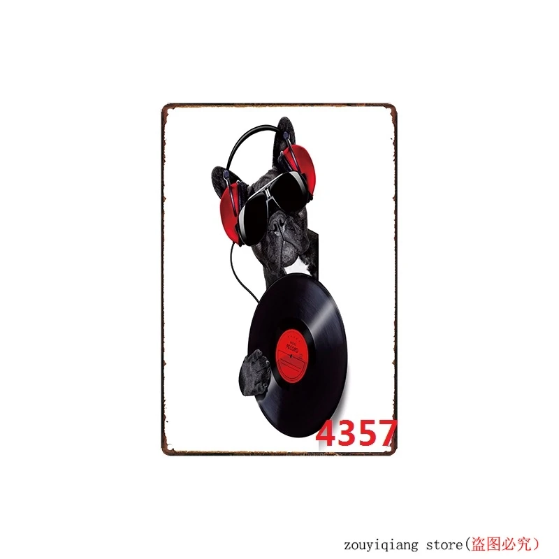 Винтажные жестяные знаки в виде мопса 20x30 см табличка со звездами для домашних