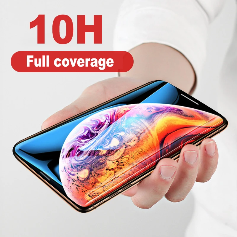 999D Full Cover Protective Glass For iPhone X 11 Pro XS Max Tempered Screen Protector For iPhone 7 6s 6 8 Plus Boundless Glass