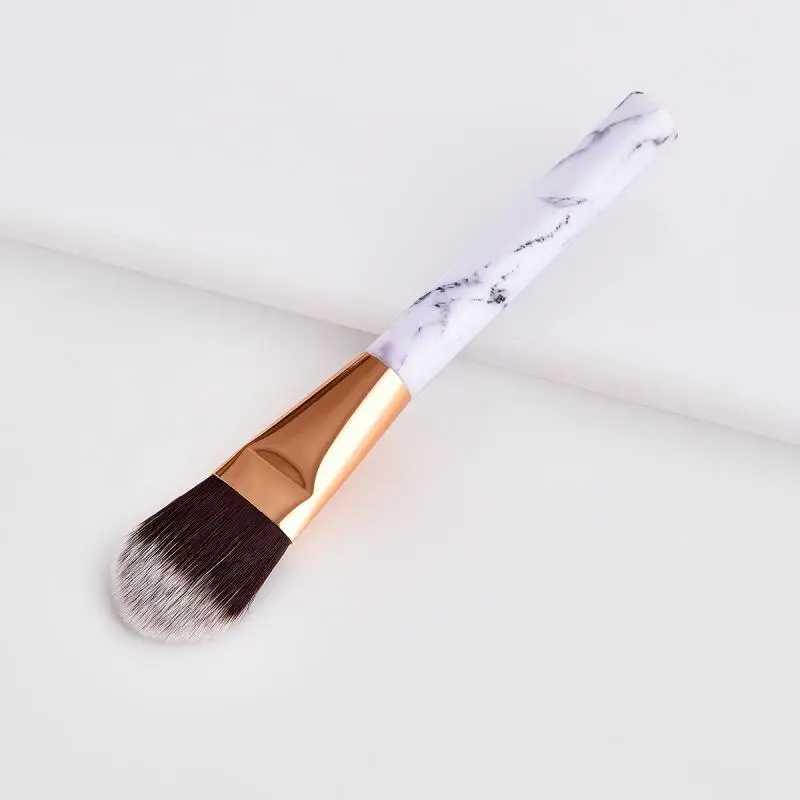 

1PC Nylon Hair Makeup Brush Marbling Rose Golden Handle Foundation Brush Soft Puff For Lady Facial Beauty Makeup Accessories