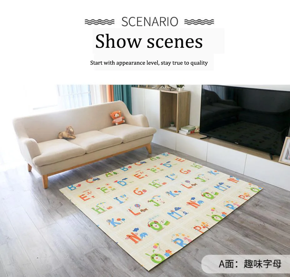 

Portable Baby Play Mat XPE Foam Double Sided Playmat Home Game Puzzle Blanket Folding Mat for Infants Kids' Carpet Rug