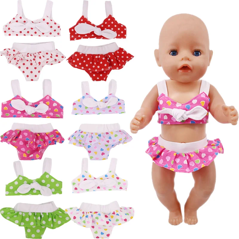 

Doll Single&Double Shoulder Jumpsuit For 18 Inch American & 43Cm Baby New Born Doll Cute Cartoon Printing For Our Generation