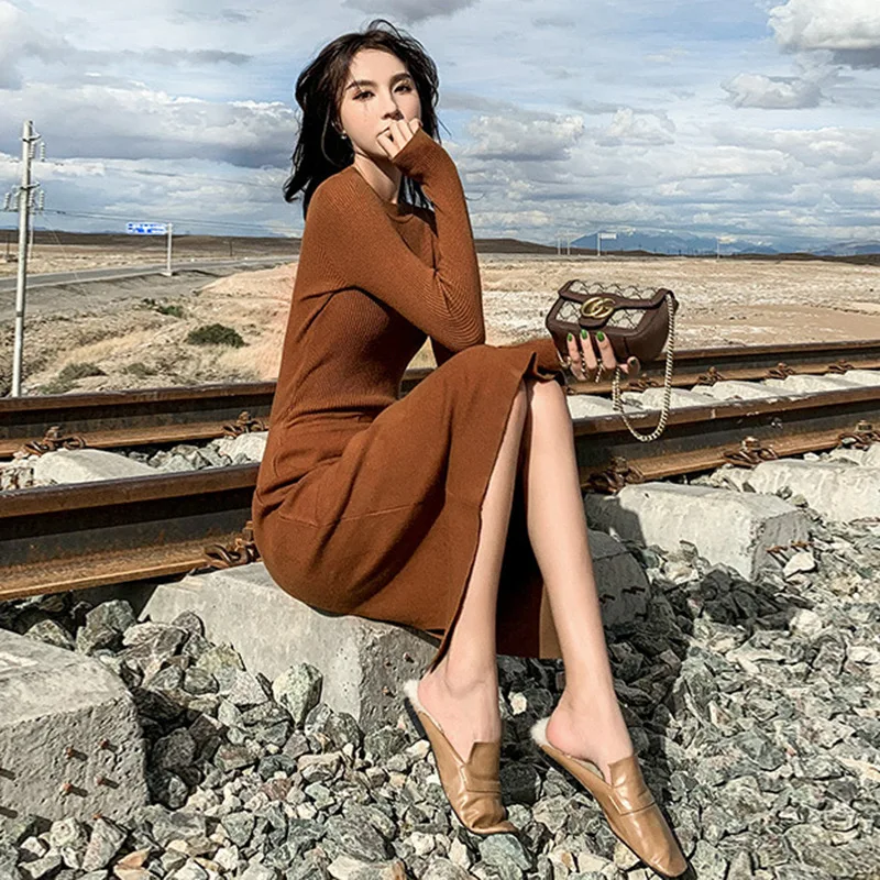 

2019 automn winter Sexy Pencil Women Elegant Solid Dresses free shipping