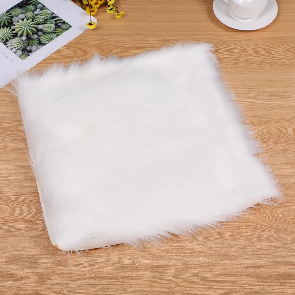 Hot Sale Faux Sheepskin Chair Cover MultiColors Warm Hairy Wool Carpet Seat Pad Long Skin Fur Plain Fluffy Area Rugs Washable | Дом и сад