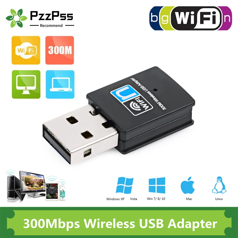 

PzzPss MiNi USB Wifi Adapter 300Mbps USB2.0 Wifi Antenna Wifi USB Ethernet Wifi Dongle 802.11 n/g/b Enchufe Wifi USB Lan Comfas