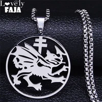stainless steel order of the dragon necklace pendant silver color symbol of dracula chain necklace jewelry collares n4411s03