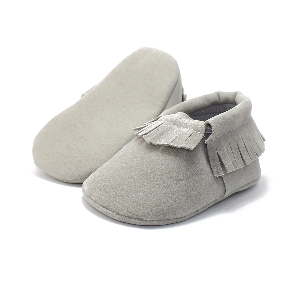 Zapatos de borla firme para beb&eacute; y ni&ntilde;a, zapatos de cuna de suela suave para beb&eacute;, de algod&oacute;n s&oacute;lido para primeros pasos de 0 a 18 meses-5