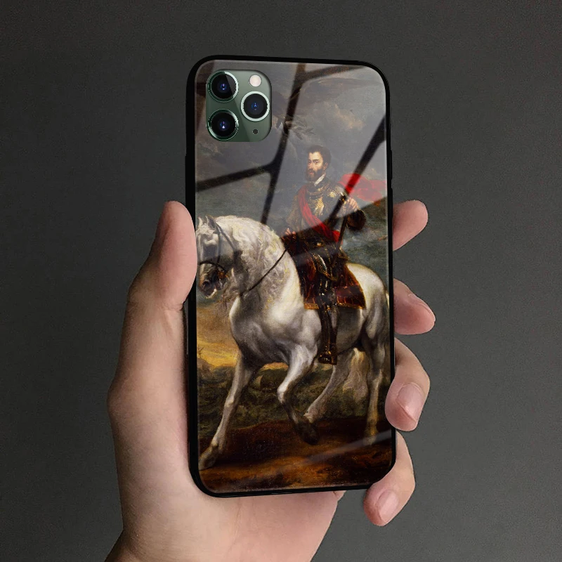 Equestrian portrait of the Emperor Charles V Glass Silicone Phone Case For iPhone SE 6s 7 8 Plus X XR XS 11 Pro Max Cover Shell | Мобильные