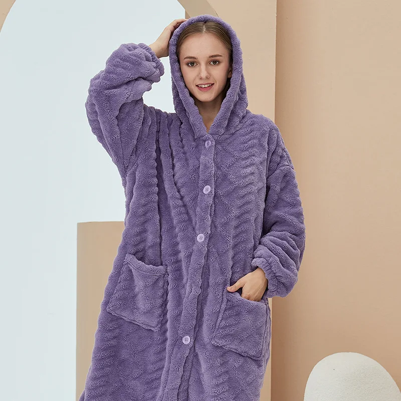 Coral Velvet Pajamas for Women Home Service Women Thickened Home Service Long Winter Pajamas Sets Sleepwear pyjama pour femme