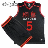 anime kuroko no basket basuke cosplay gakuen school uniform aomine daiki basketball jersey sportswear t shirt shorts costume set