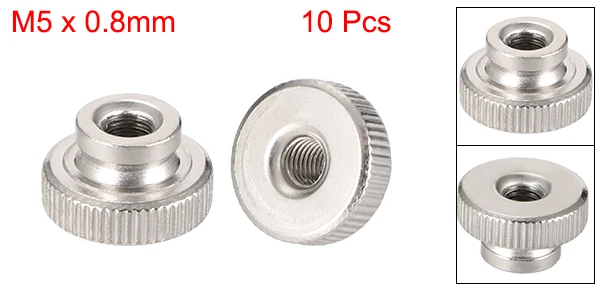 10pcs M5 Silver Tone Uxcell 3-30 шт. накатанные гайки для большого пальца M3 M4 M5 M6 M8 M10 круглые ручки с воротником цинковое покрытие большого Пальца Колеса Блокировки Гайки - Цвет: 10pcs M5 Silver Tone