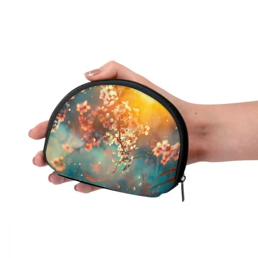 

Women Wallets Zipper Small Wallet Short Credit Card Coin Purse FemaleBlooming Tree And Sun Flare