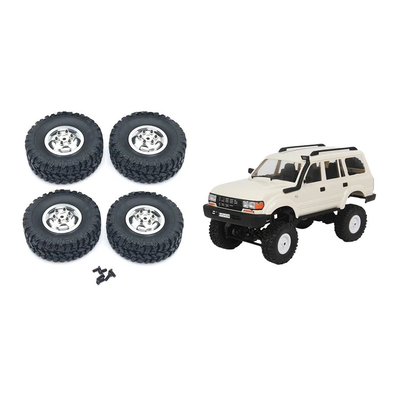 

1 Set For C54 Cb05 Land Cruiser Lc80 Off-Road Remote Control Car & 1 Set Metal Wheel Rim With Rubber Tire Tyre