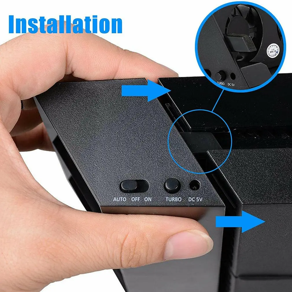 

TP4-005 Smart Turbo Temperature Control USB Cooling Cooler 5-Fan for Playstation 4 for PS4 Radiation Fan