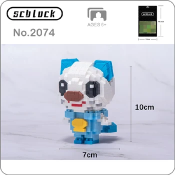 Oshawott SC Pocket Monster Tepig Pig Oshawott Snivy змейка животное мини здание алмаз маленькие блоки кирпичи игрушки для детей новые в сумки - Цвет: Oshawott