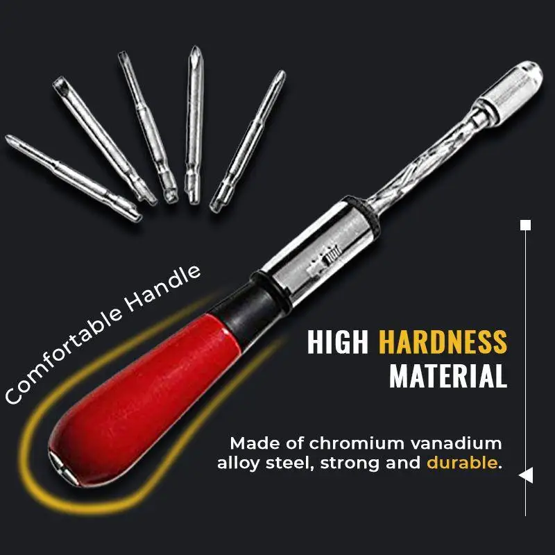 

T201 Push Pull Ratchet Screwdriver Screw Driver 5 Screwdriver Bit Repair Tool Set With Quick-load Mechanism S2 Bits Screwdriver