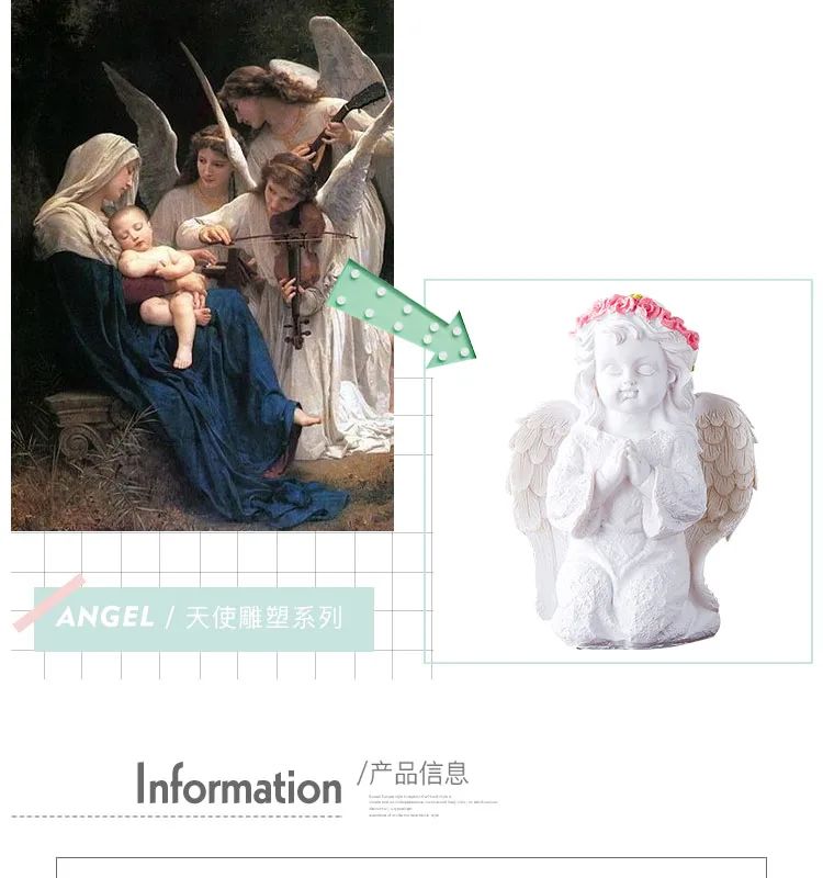 European Handmade Resin Angel Figurines Home Furnishing Decoration Crafts Wedding Gifts Lucky Ornament Desk Statues