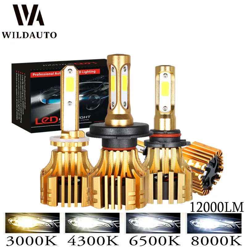 WILDAUTO 3000K 4300K 6000K 8000K 9005 lm 880 H1 9006 H4 Turbo светодиодная фара H3 H7 H11 светодиодные лампы H16