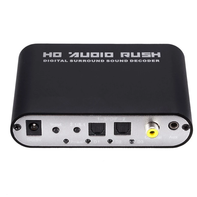 Цифровой оптический/коаксиальный аудиодекодер Dts Dolby Ac-3 5 1 каналов Rca Lotus Head