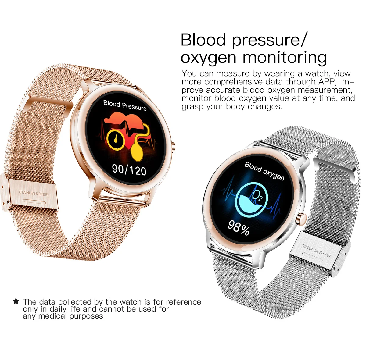 

New Arrival Fashion Wrist Ladies Fitness Tracker Smart Watch