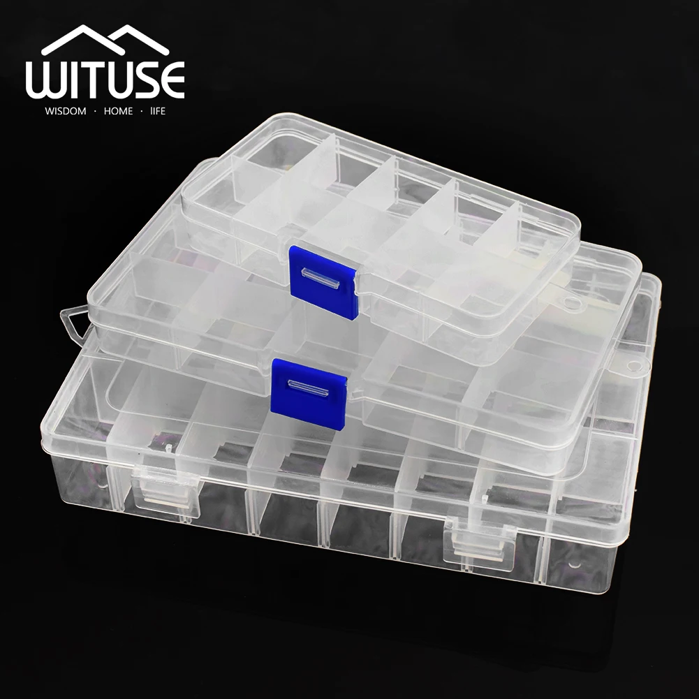 

WITUSE Plastic Grids Adjustable Compartment Plastic For Jewel Bead Case Display Box Case Makeup Craft Organizer Container