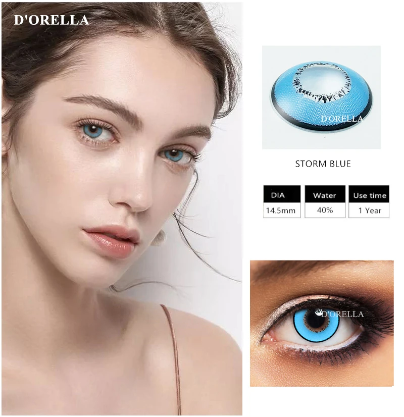 

D'ORELLA 1 Pair(2pcs) STORM series Coloured Contact Lenses for Eyes Cosmetic Cosplay Contact Lens Eye Color