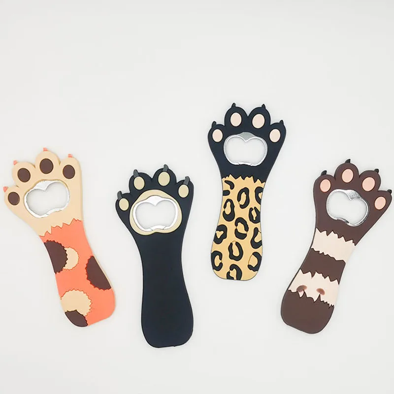 

Cartoon Soft Glue Leopard Print Spleen Wine Convenient Bottle Opener Refrigerator Decoration Pvc Strong Magnetic Home Decor