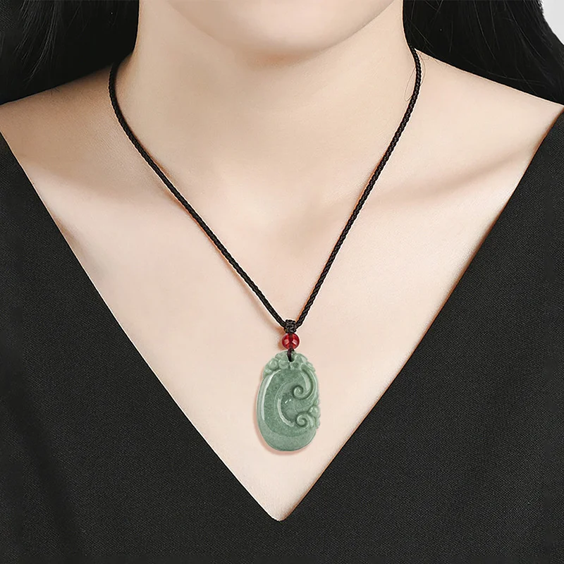 Лидер продаж натуральное ожерелье из нефрита ручной вырезания желаемое на удачу