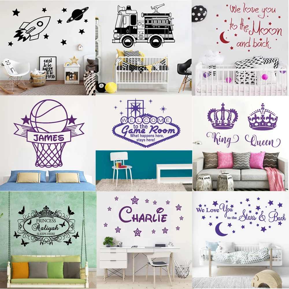 

Vinyl Custom name Car Laptop Decals Waterproof Boy Room Football Sport Game Player Wall Stickers Kids Bedroom decoration HQ9981