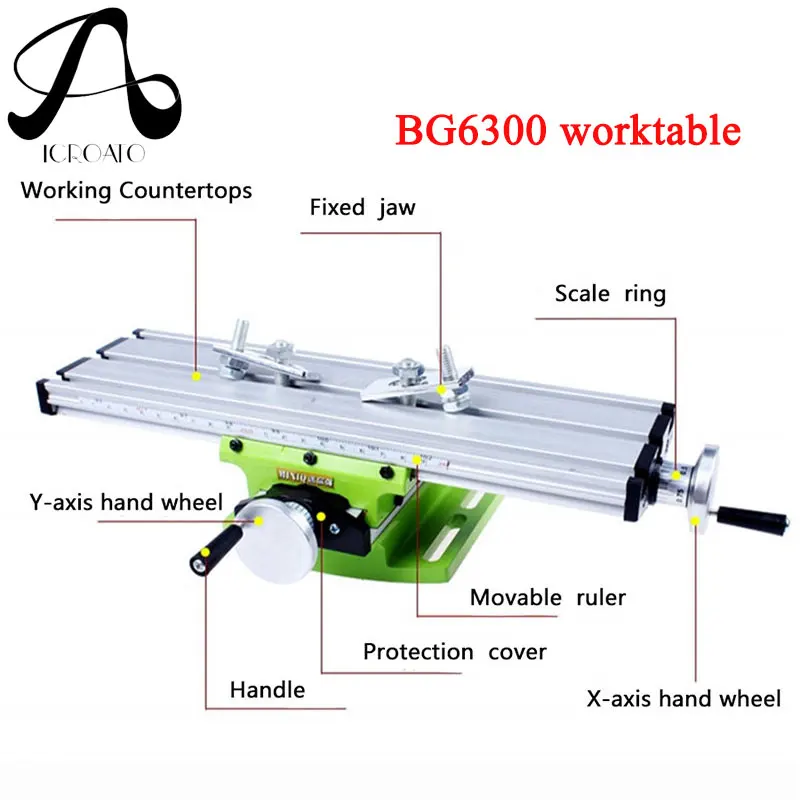 BG6300 Mini Precision Multifunction Worktable for Milling Machine Bench Drill Vise Fixture Worktable X-Y Axis Coordinate Table