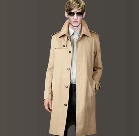 Мужская ветровка осеннее пальто мужские однобортные Длинные повседневные