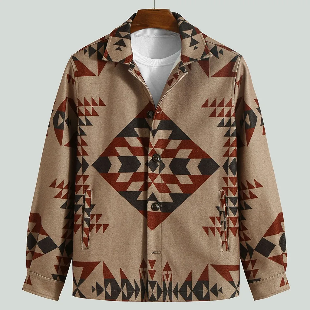 Модные мужские куртки с отворотом и длинными рукавами ретро пальто