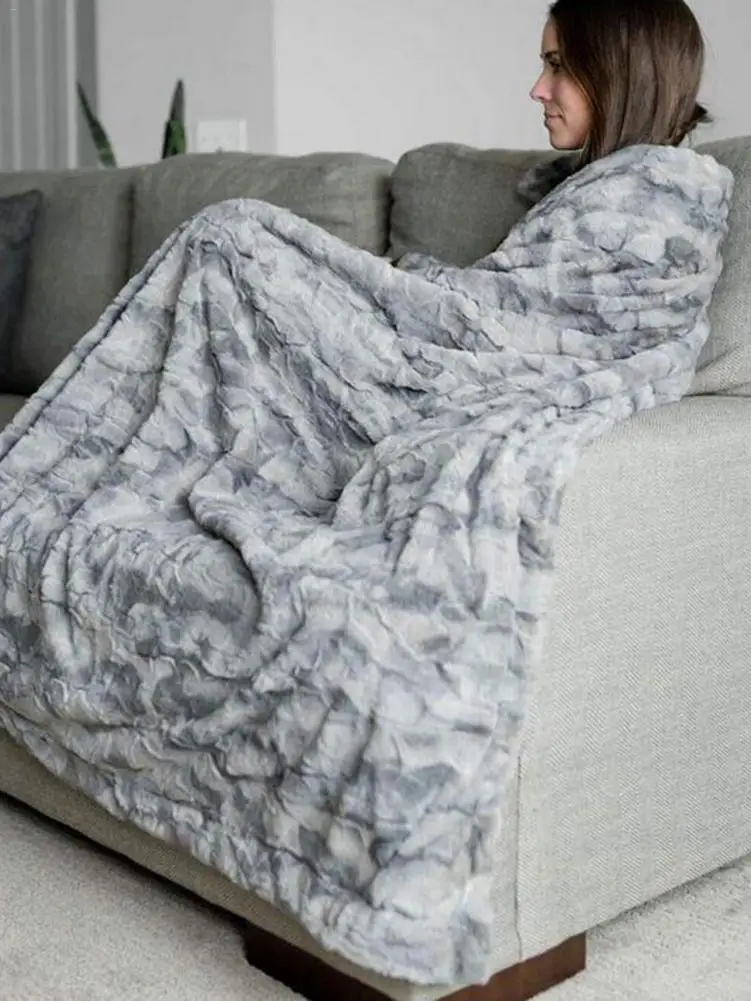 Winter Flannel Fleece Blanket Super Soft Thick Warm Blankets Sofa Office Bed Cars Sleeping Home Textiles | Дом и сад