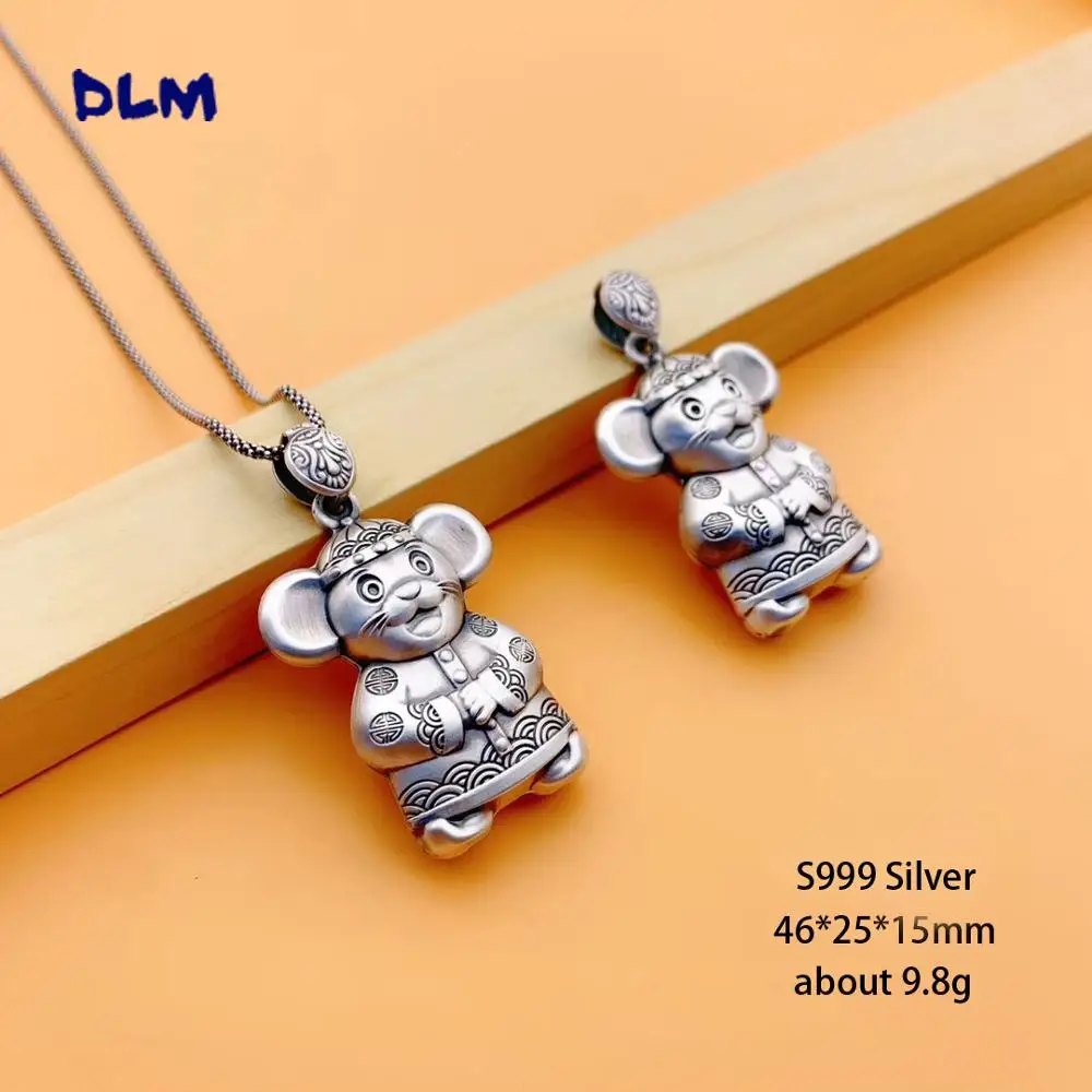 [Год крысы в 2020] самый продаваемый 3D посеребренный ретро кулон Эрбиля с 999 тысяч