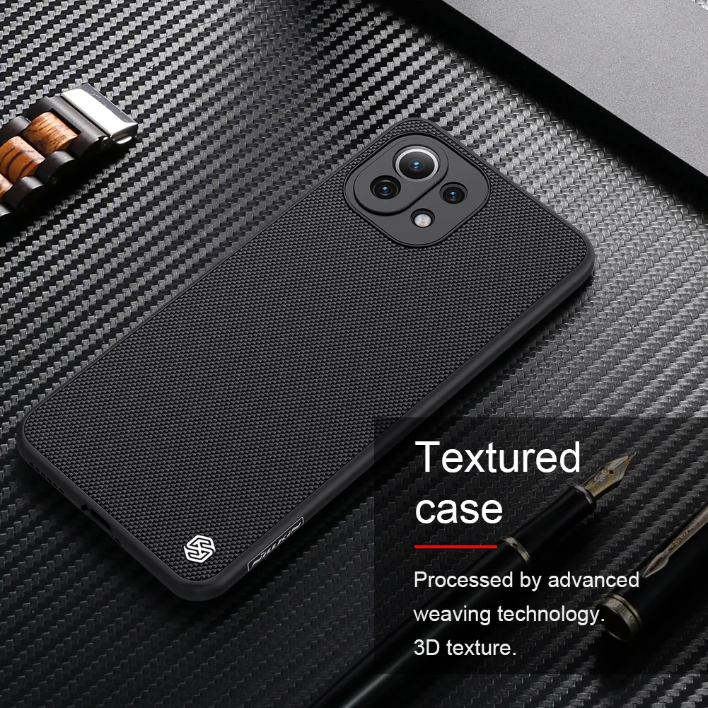 Для Xiaomi Mi 11 Lite чехол Nillkin текстурированная покрыт нейлоновым волокном крышка для