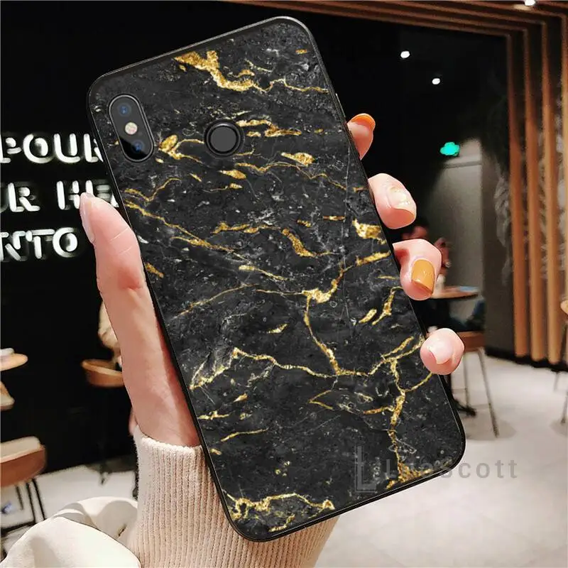 

Colorful Balck Gold Marble Pattern Phone Case For Xiaomi Redmi note 4 4X 8T 9 9s 10 K20 K30 cc9 9t pro lite max