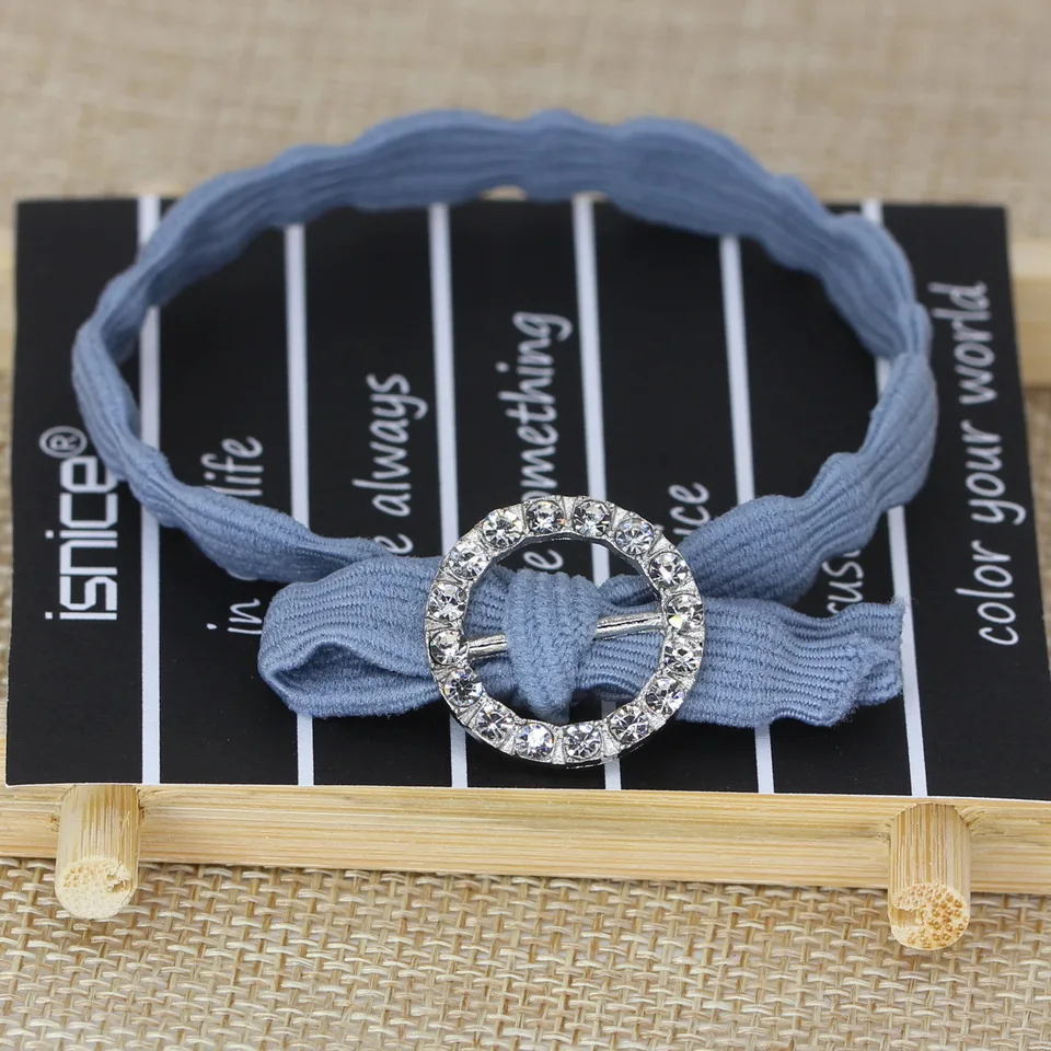 Denim Blue Isnice, модная, женская, для девушек, синтетические волосы, плетеная, плетеная, эластичная повязка на голову, повязка на голову, плетеная лента, аксессуары для волос, богемный стиль - Цвет: Denim Blue