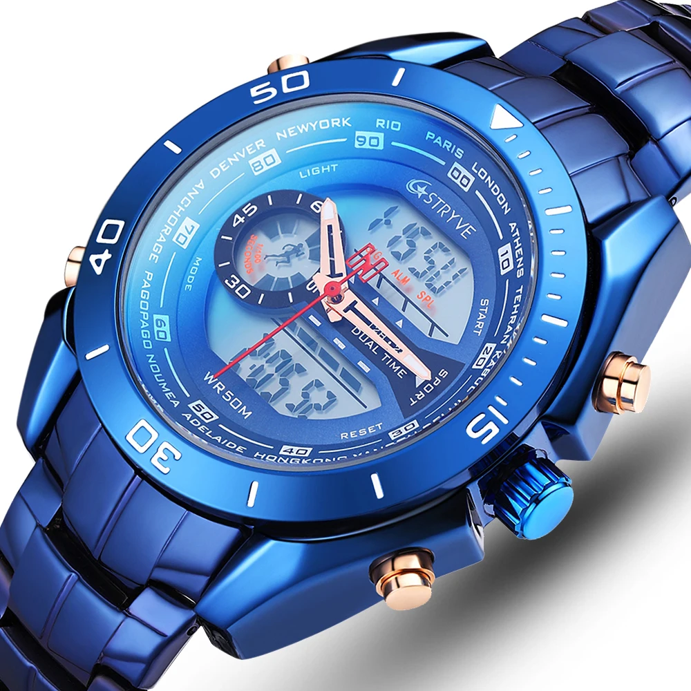 Часы наручные мужские кварцевые из нержавеющей стали брендовые роскошные