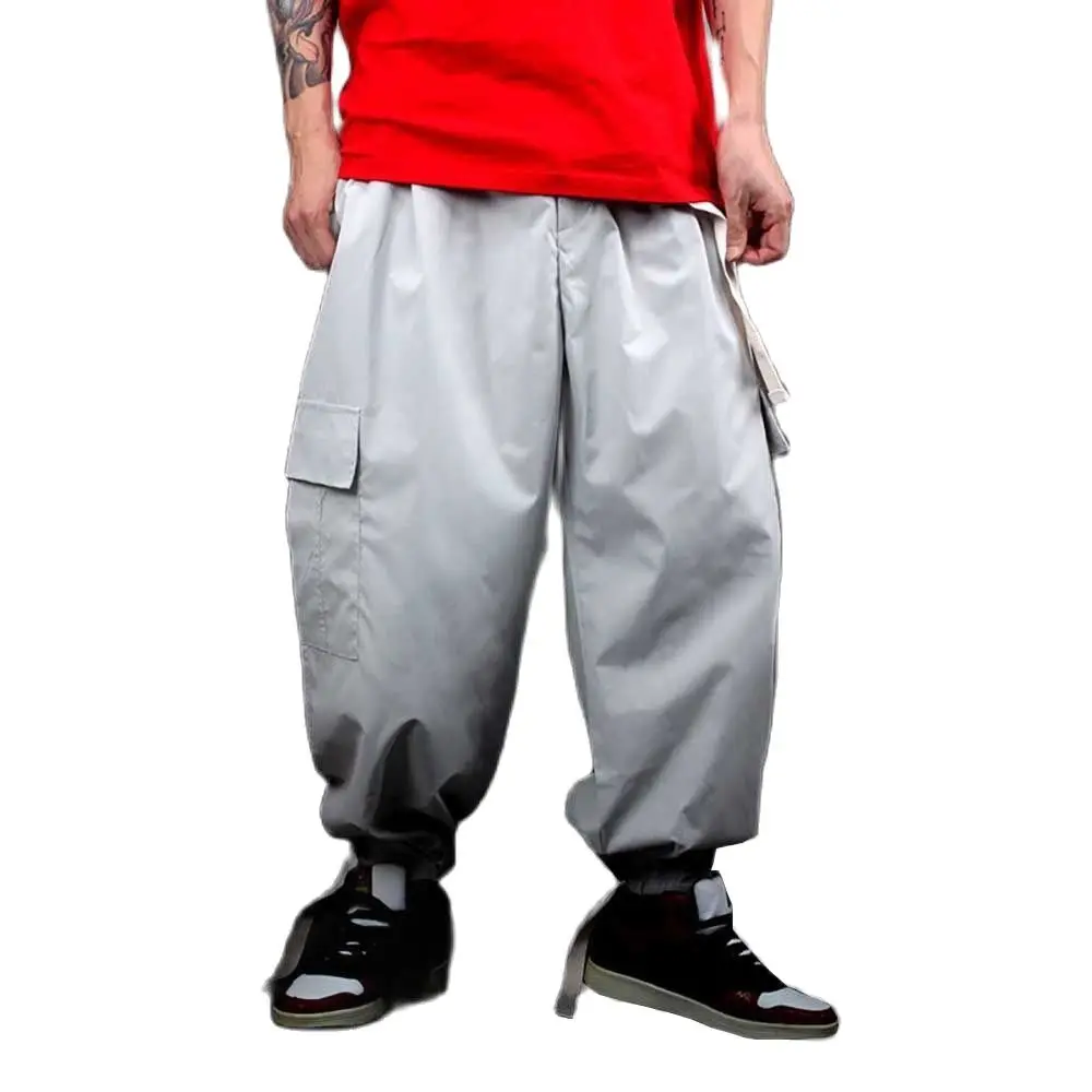 Брюки-карго мужские мешковатые, модные повседневные штаны с широкими штанинами и карманами, уличная одежда в стиле хип-хоп, джоггеры, лето