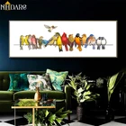 Красочные кавайные животные плакаты с птицами и принтами настенная живопись холст картина в скандинавском стиле для гостиной украшение дома