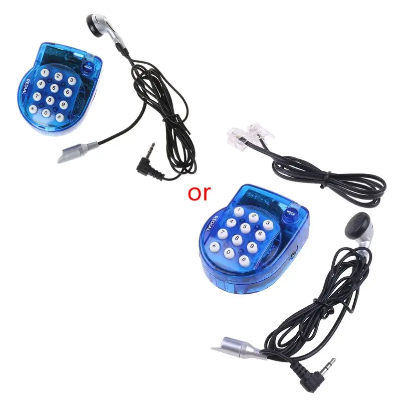

OOTDTY B Hands Mini Free Corded Telephone Phone Head + Headset