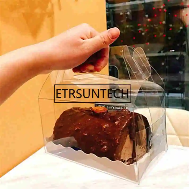 100 шт прозрачная коробка для торта печенья конфет упаковка шоколада вечерние
