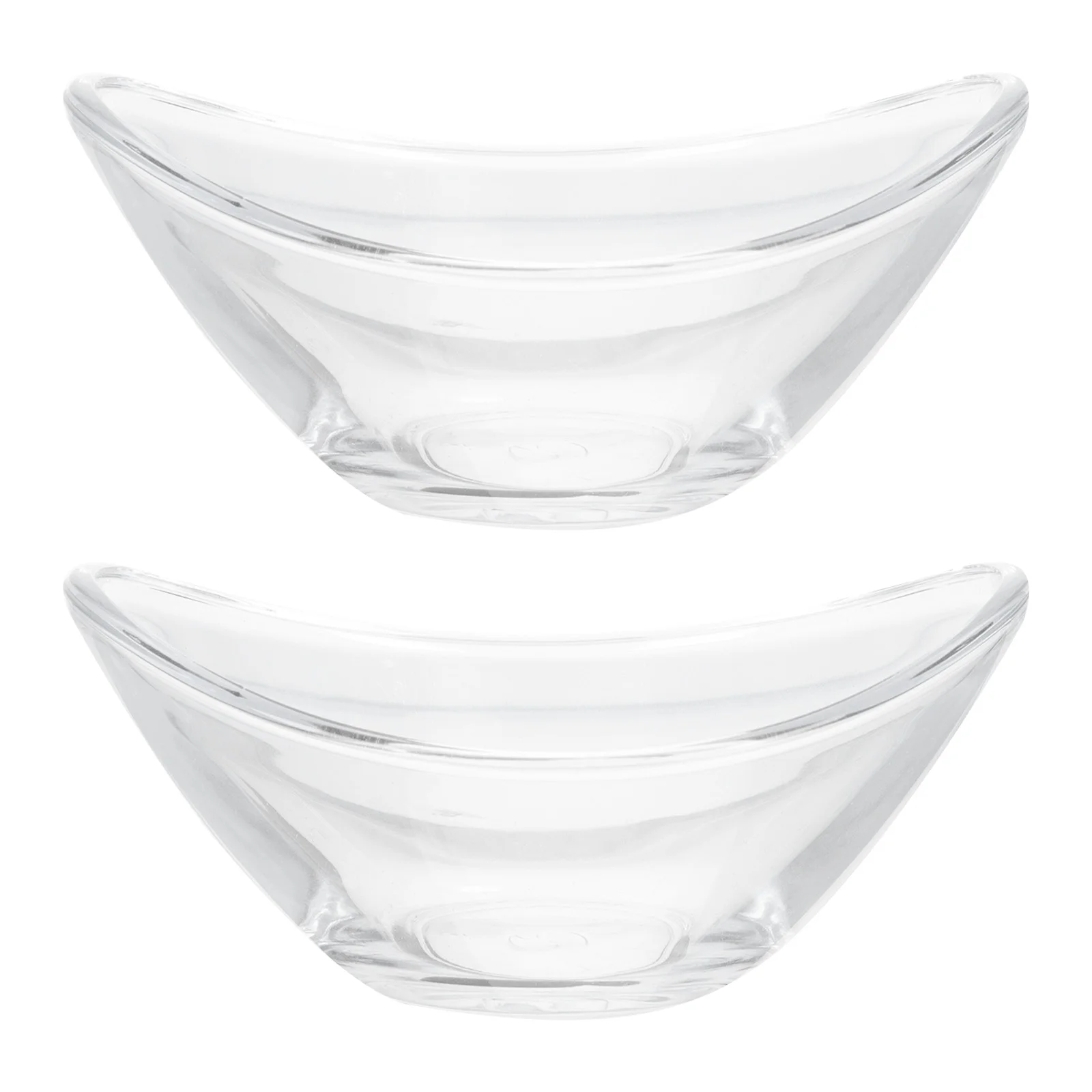 

2Pcs Glass Sauce Dish Practical Sauce Dish Restaurant Ingot-shaped Sauce Plates