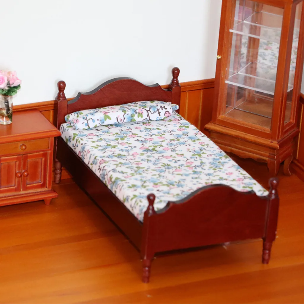 

Dollhouse Furniture Mini Bed Set Miniature Living Room Kids Pretend Play Toy poppenhuis meubels Kinderspielzeug