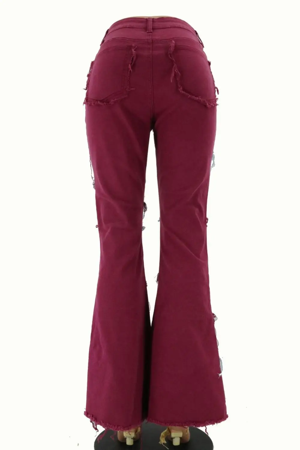 

High Waist Flare Pants For Women With Pockets Elastic Skinny Denim Woman Casual Ladies Wide leg jeans Patchwork Push Up Fashion